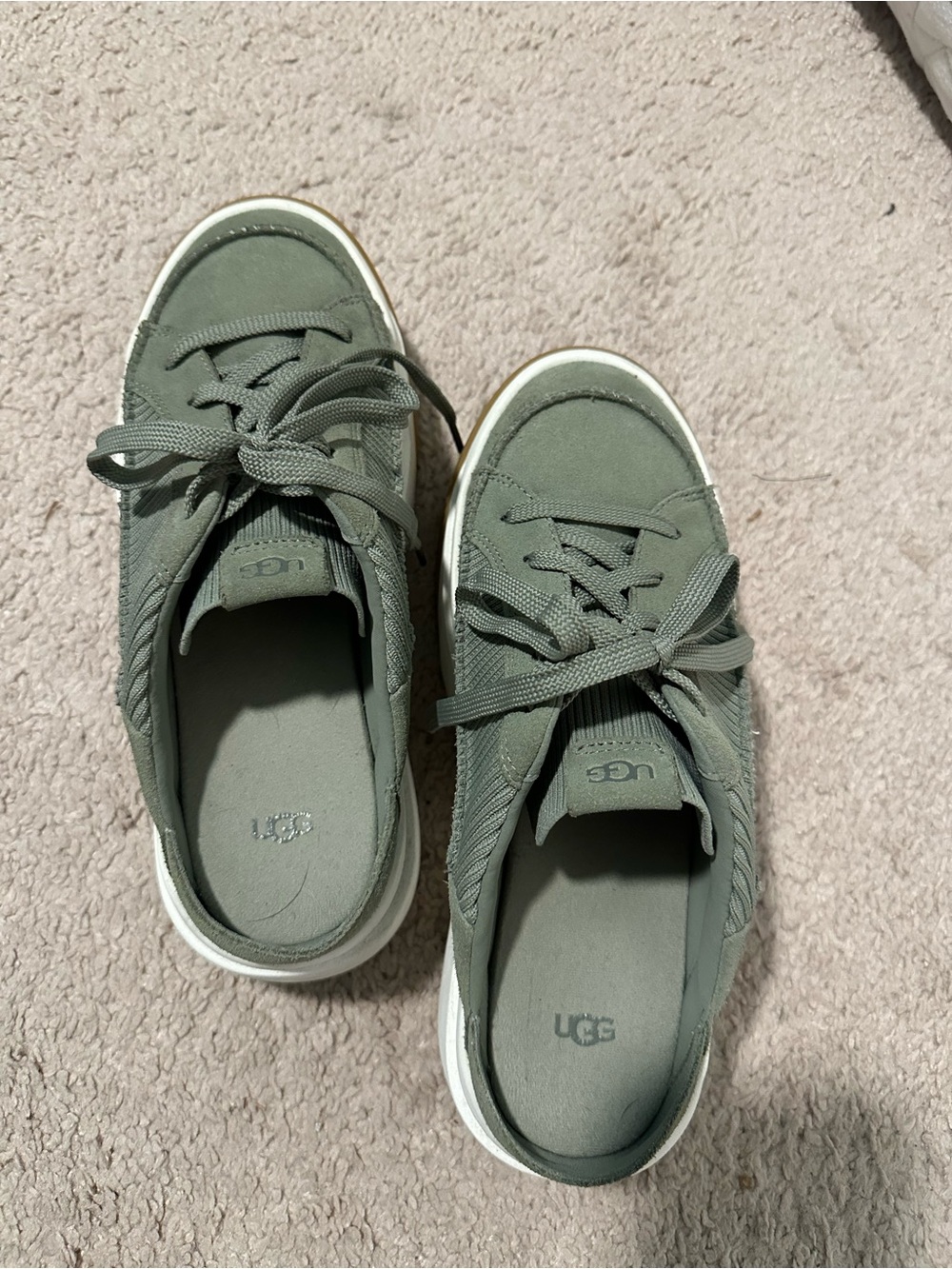 UGG Olive Slip On Platform Sneakers